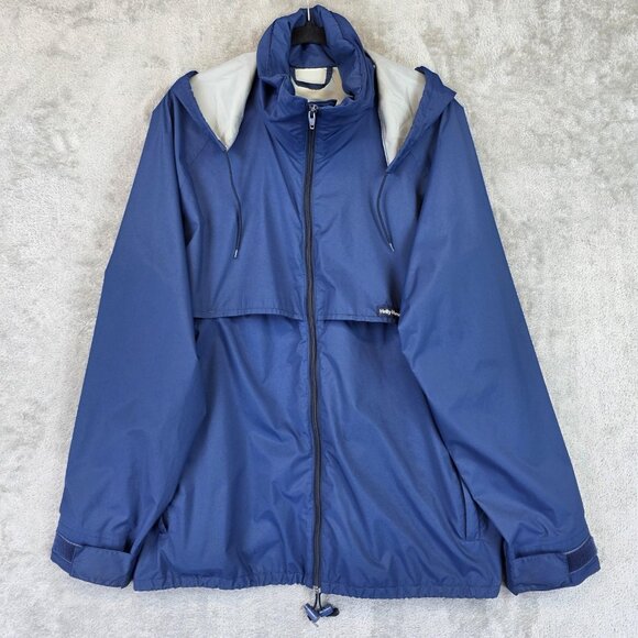 Vintage Helly-Hansen Jacket Mens Extra Large Blue Hooded Nylon Windbreaker 90s - Picture 1 of 16